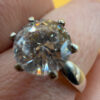 Sterling silver ring with sparkling CZ Uk size P#49
