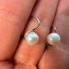 Vintage sterling silver earrings with pearl #125