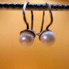 Vintage sterling silver earrings with pearl #125