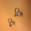 Vintage sterling silver earrings with pearl #125