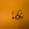 Vintage sterling silver earrings with pearl #125
