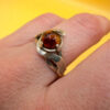Stunning new sterling silver ring with amber, size O#125