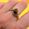 Stunning new sterling silver ring with amber, size O#125