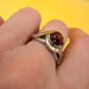 Stunning new sterling silver ring with amber, size O#125