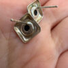 Sterling silver stud amber earrings #49
