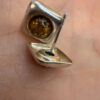 Sterling silver stud amber earrings #49