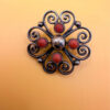 Antique silver coral brooch by Gustav Hauber 1880 Schwäbisch Gmünd, Germany#125