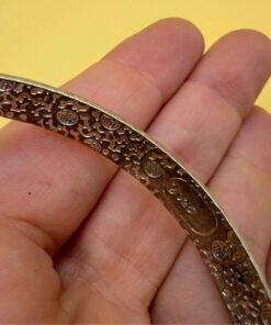 Vintage China Floral Flowers Design Bangle Bracelet Sterling Silver