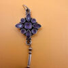 925 Sterling Silver Amethyst Paving And Drop  Pendant-5cm 5.72g#116