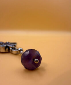 925 Sterling Silver Amethyst Paving And Drop Pendant-5cm 5.72g