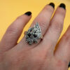 Sterling silver ring with marcasite stones size M