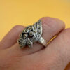 Sterling silver ring with marcasite stones size M