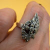 Sterling silver ring with marcasite stones size M