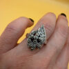 Sterling silver ring with marcasite stones size M