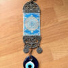 Antique Turkish Evil Eye Wall Hanging with Carpet Motif – Traditional Nazar Amulet
