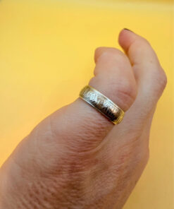 Silver ring ‘Save and Protect’, size I”