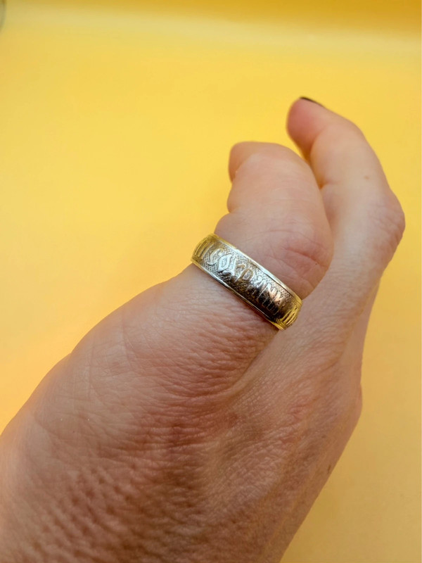 Silver ring ‘Save and Protect’, size I”