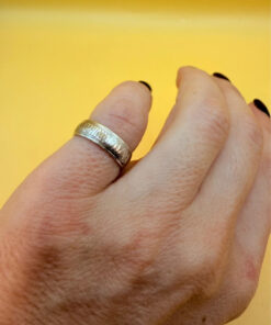 Silver ring ‘Save and Protect’, size I”