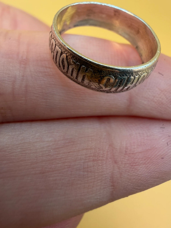 Silver ring ‘Save and Protect’, size I”