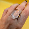Incredible silver ring with huge rock crystal, size Y