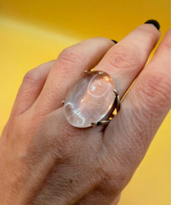 Incredible silver ring with huge rock crystal, size Y