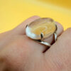 Incredible silver ring with huge rock crystal, size Y