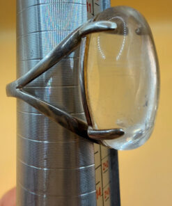Incredible silver ring with huge rock crystal, size Y