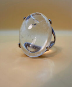 Incredible silver ring with huge rock crystal, size Y