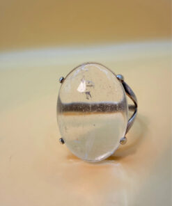 Incredible silver ring with huge rock crystal, size Y