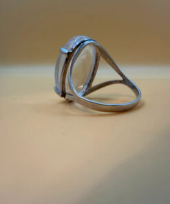 Incredible silver ring with huge rock crystal, size Y