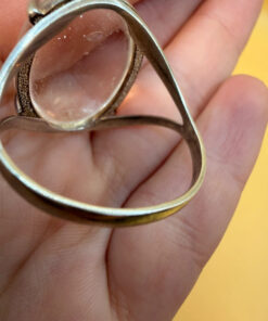 Incredible silver ring with huge rock crystal, size Y