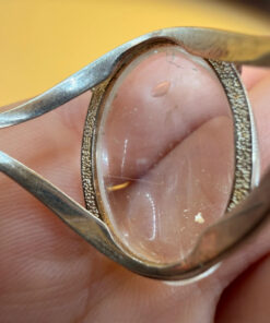 Incredible silver ring with huge rock crystal, size Y
