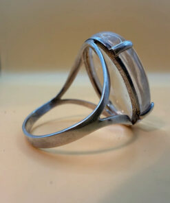 Incredible silver ring with huge rock crystal, size Y