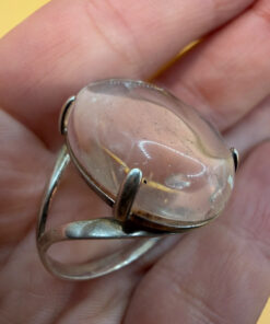 Incredible silver ring with huge rock crystal, size Y