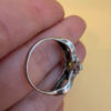 Silver ring with 14K gold plating and peridot, size O#114