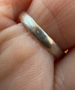 Silver ring with 14K gold plating and peridot, size O