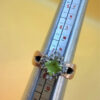 Silver ring with 14K gold plating and peridot, size O#114