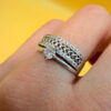 Sterling silver ring with sparkling CZ Uk size Q#114