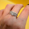 Sterling silver ring with sparkling CZ Uk size Q#114