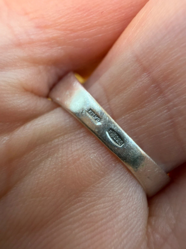 Sterling silver ring with sparkling CZ Uk size Q#114