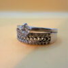 Sterling silver ring with sparkling CZ Uk size Q#114