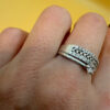 Sterling silver ring with sparkling CZ Uk size Q#114