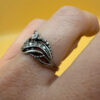 Sterling silver ring with stones Uk size O#52