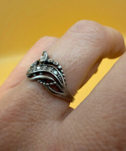 Sterling silver ring with stones Uk size O#52