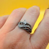 Sterling silver ring with stones Uk size O#52