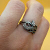Sterling silver ring with stones Uk size O#52