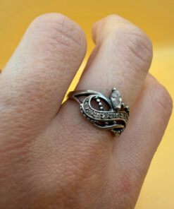 Sterling silver ring with stones Uk size O