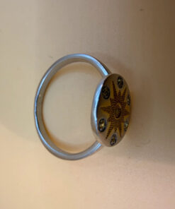 Sterling silver ring with gold plated sun Uk size S
