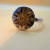 Sterling silver ring with gold plated sun Uk size S#52
