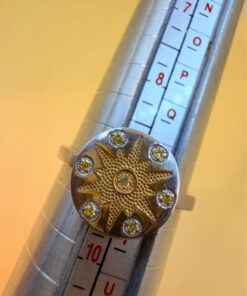 Sterling silver ring with gold plated sun Uk size S